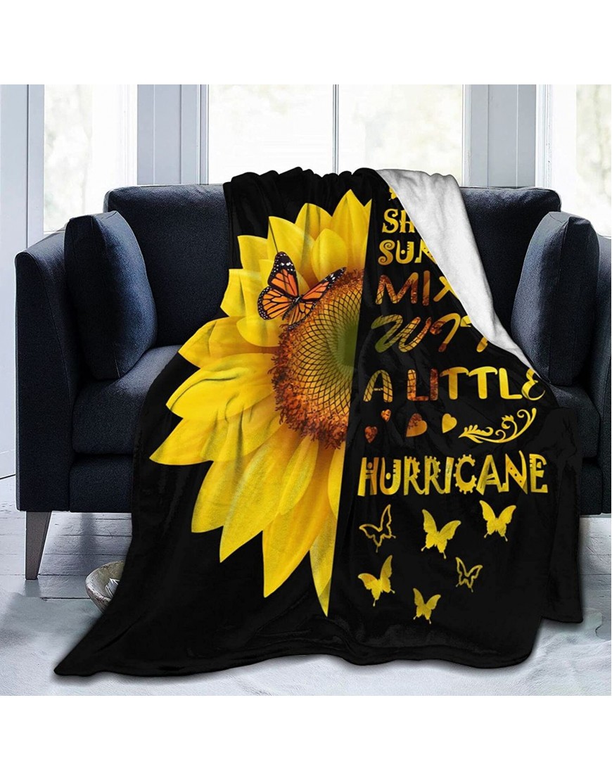 Sunflower Butterfly Blanket Soft Warm Lightweight Cozy Plush Throw Blanket Bed Couch Sofa Office Decor 50x60 Gifts for Women