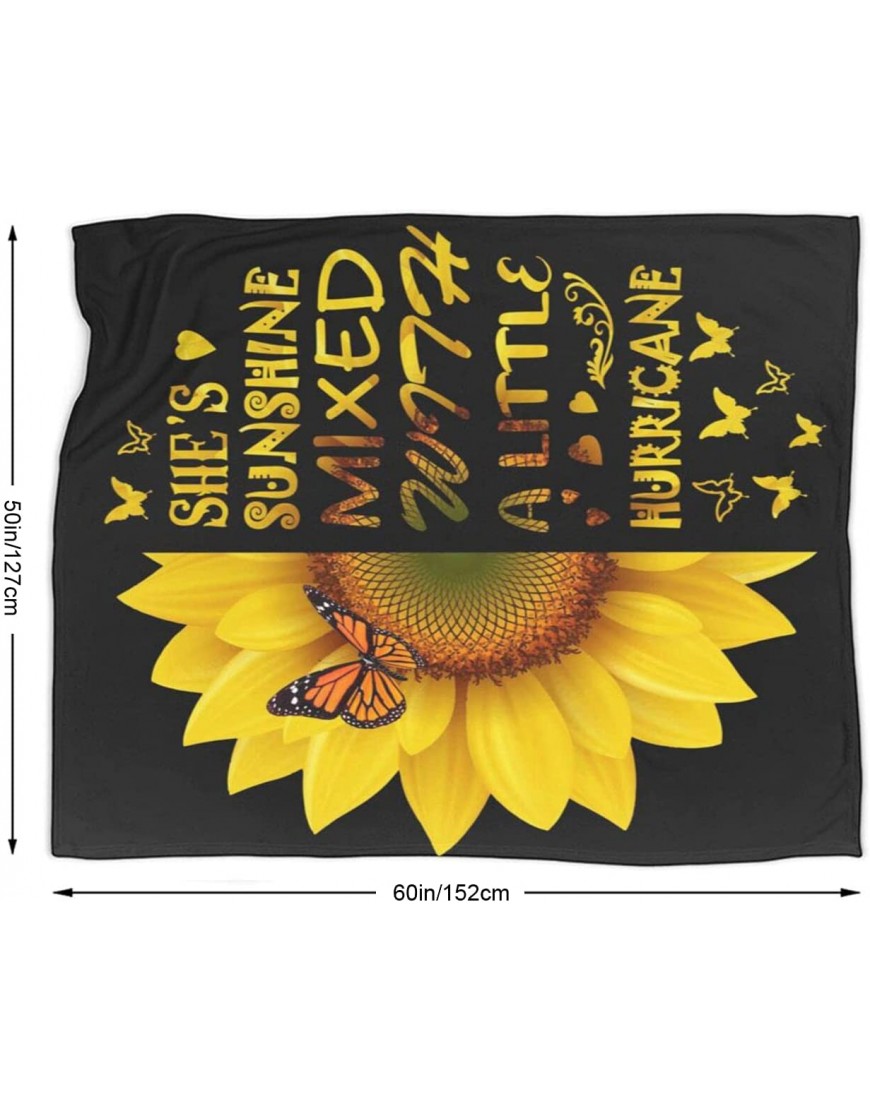 Sunflower Butterfly Blanket Soft Warm Lightweight Cozy Plush Throw Blanket Bed Couch Sofa Office Decor 50x60 Gifts for Women