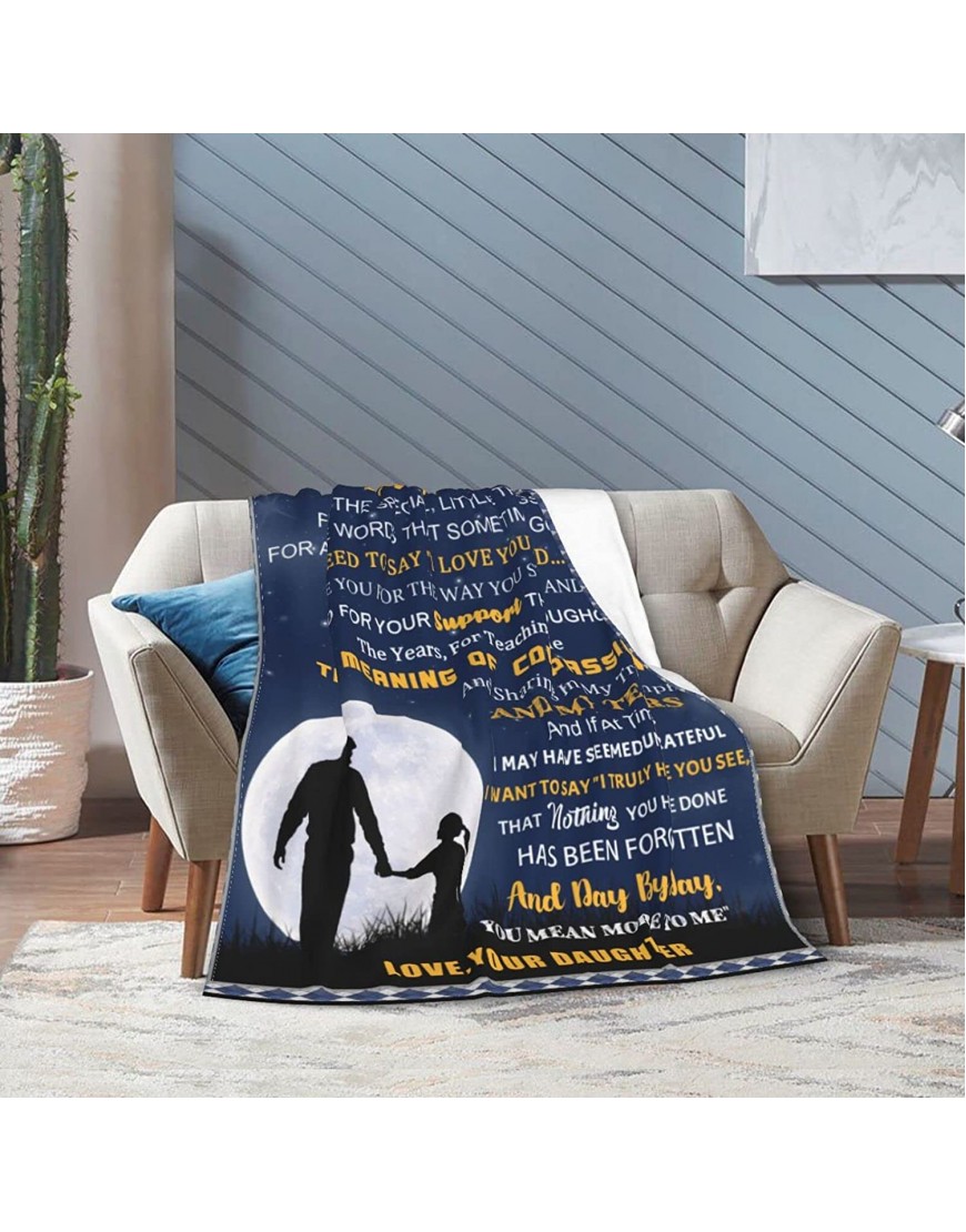 to My Dad Blanket from Daughter Father's Throw Blankets Gifts Birthday 50x60inch Blanket for Dad