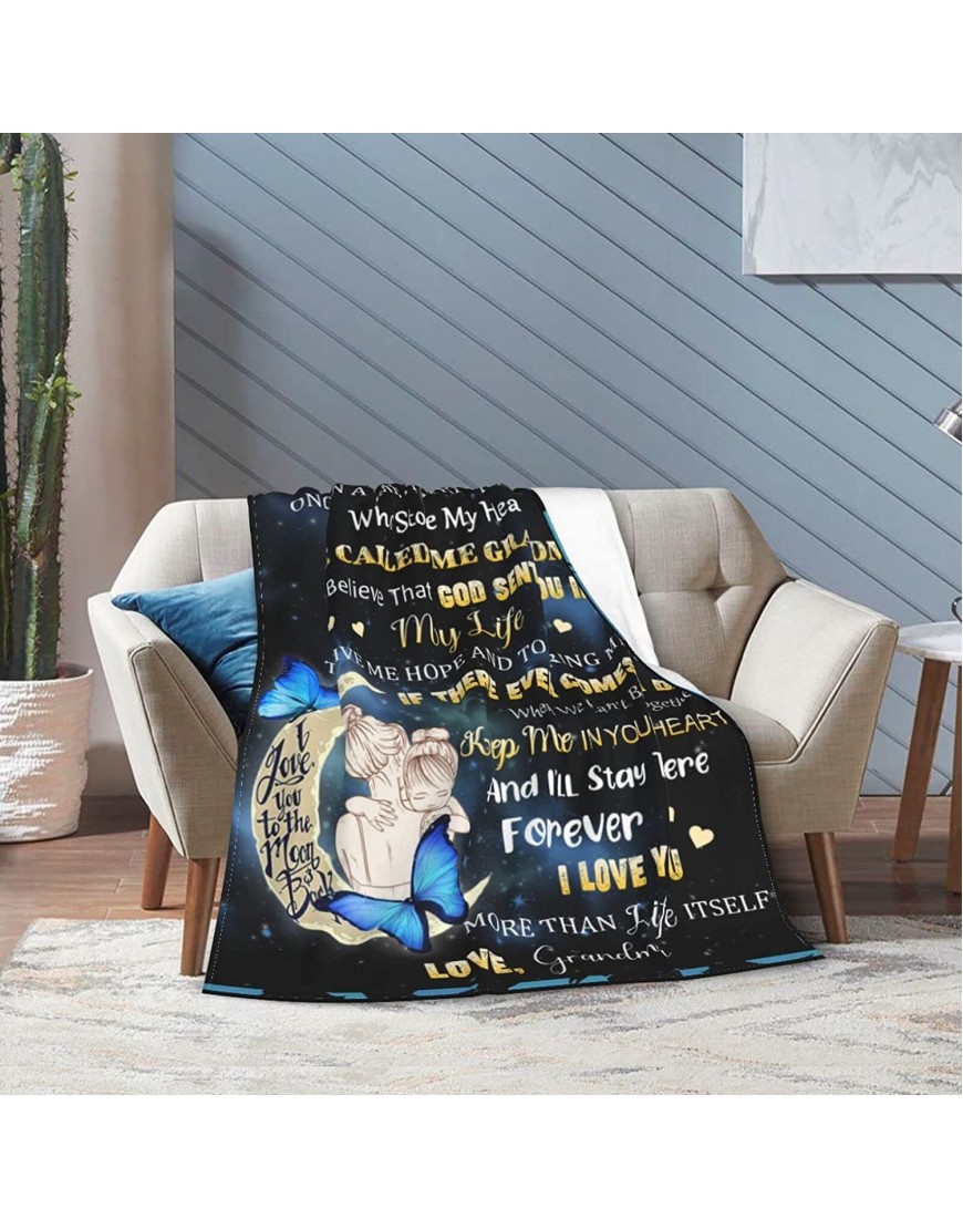 to My Granddaughter Blanket from Grandma Throw Blankets Gifts for Couch Sofa Bed Flannel Blankets Birthday Size 50x60inch Blanket for Her