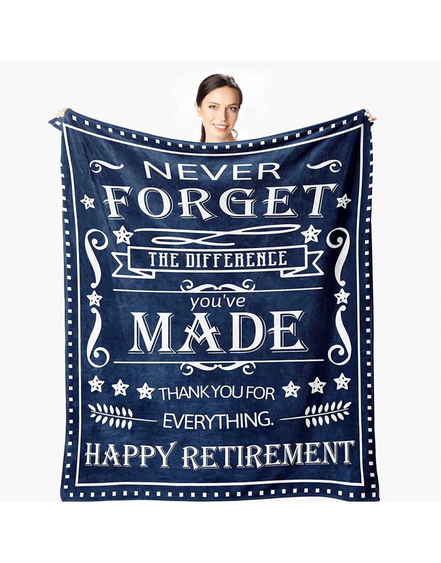 Wisegem Retirement Gifts for Women Men Retirement Throw Blankets 60"x 50" Farewell Gifts for Coworkers Boss Retirement Party Gifts for Dad Mom Grandpa Grandma Happy Retirement Flannel Fleece Blanket