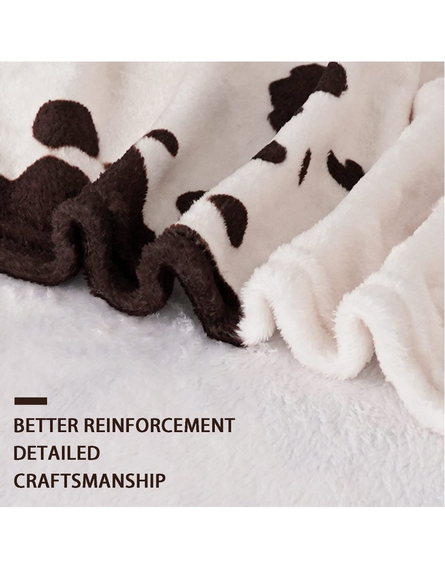 Yiyhuxf Cow Print Blanket Animal Brown Black Milky White Faux Fur Throw Blankets Western Cute Flannel Fleece Decorative Bed Sofa Office Blanket 60x50