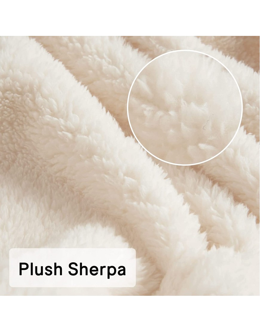 ZonLi Double Sided Fleece Sherpa Throw Blanket for Couch 50 x 60- Super Fuzzy and Soft Throw Blanket Warm Lightweight Blanket for Sofa,Pets,Bed,Camping,Travel White
