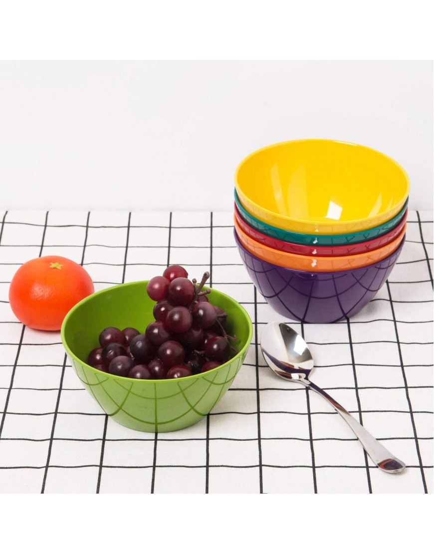 6-inch Melamine Bowls 26-ounce Cereal Bowls Salad Bowl set of 6 Multicolor | 100% Melamine Dishwasher Safe BPA Free