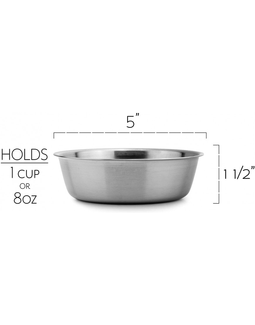 Darware Heavy Duty Stainless Steel Bowls for Baby Toddlers & Kids 4-Pack; Great for Cereal Desserts Children Portion Control & Even Pets 1-Cup Serving Size
