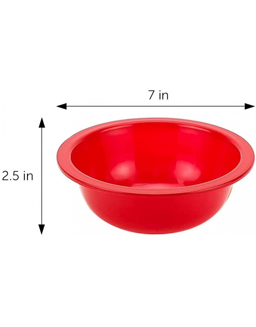 DecorRack Set of 16 Cereal Bowls Soup Bowl for Salad Fruit Dessert Snack Small Serving and Mixing Bowls BPA Free Plastic Shatter Proof and Unbreakable Assorted Colors 28 oz Set of 16