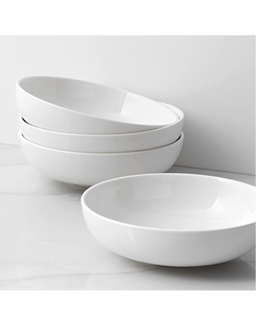 DOWAN Large Soup Bowls 47 Ounce Pasta Bowls and Serving Bowls Salad Bowl 8.5 Inch Ceramic Pasta Plates Serving Bowls for Entertaining Set of 4 White