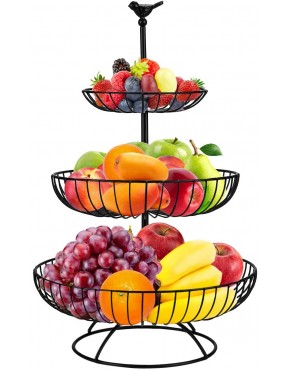 Fruit Bowl Homga 3-Tier Fruit Basket for Kitchen Large Fruit Stand Holder Kitchen Counter & Dining Table Organizer for Fruits Snacks Vegetables