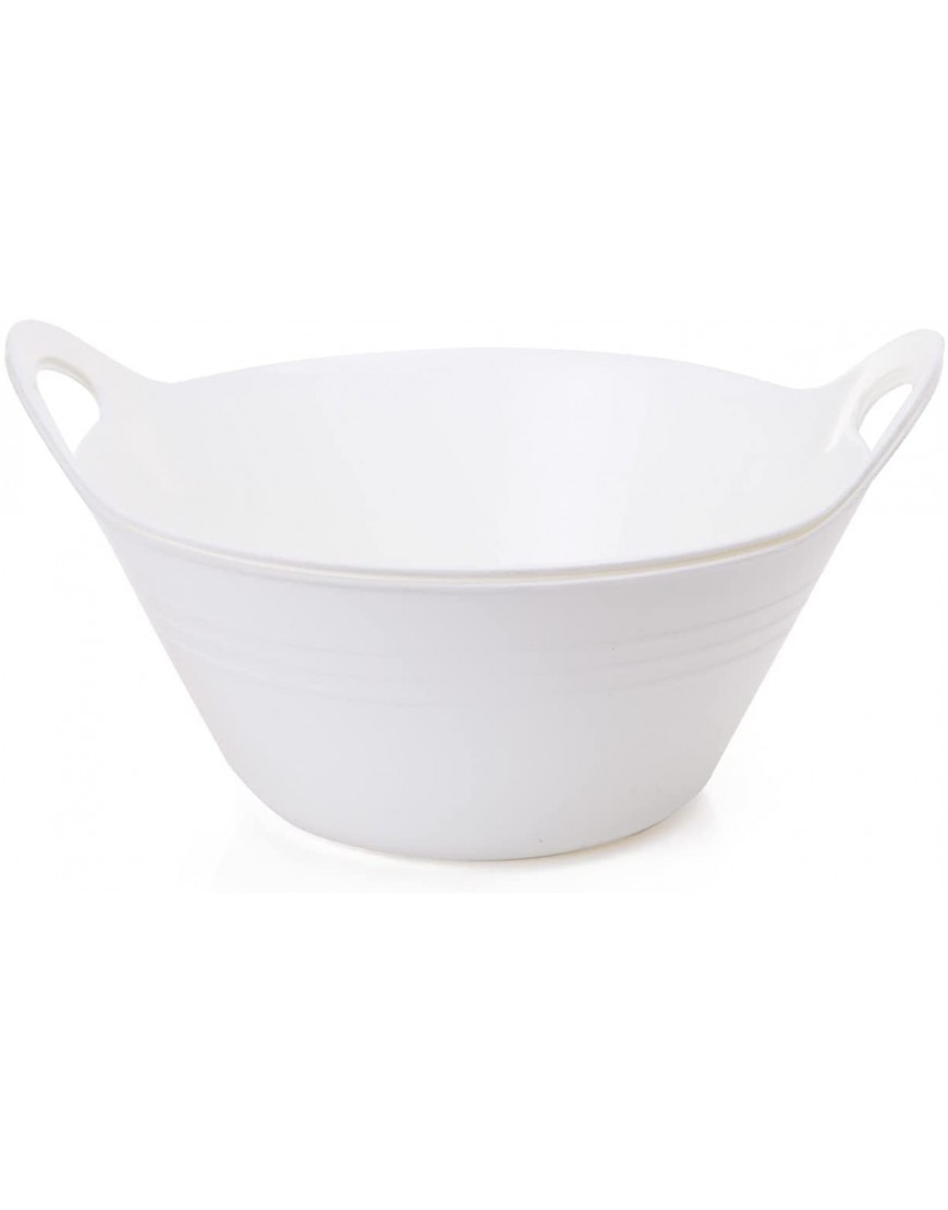 Mintra Home Plastic Bowl With Handles Large 2pk White