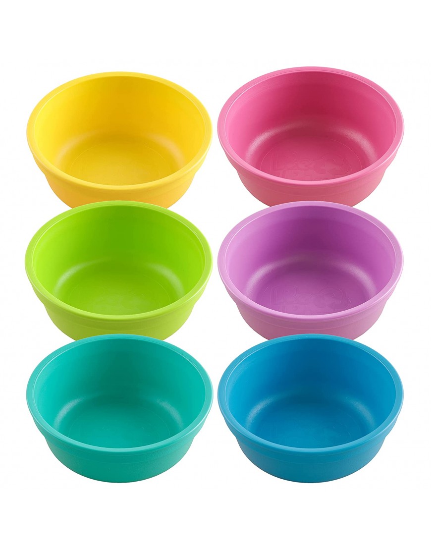 RE-PLAY 12 oz. Bowls for Snacks Desserts or Small Side Dish in Yellow Lime Pink Purple Aqua & Sky Blue|BPA FREE| Made in USA from Eco Friendly Recycled Milk Jugs | Sorbet | Set of 6