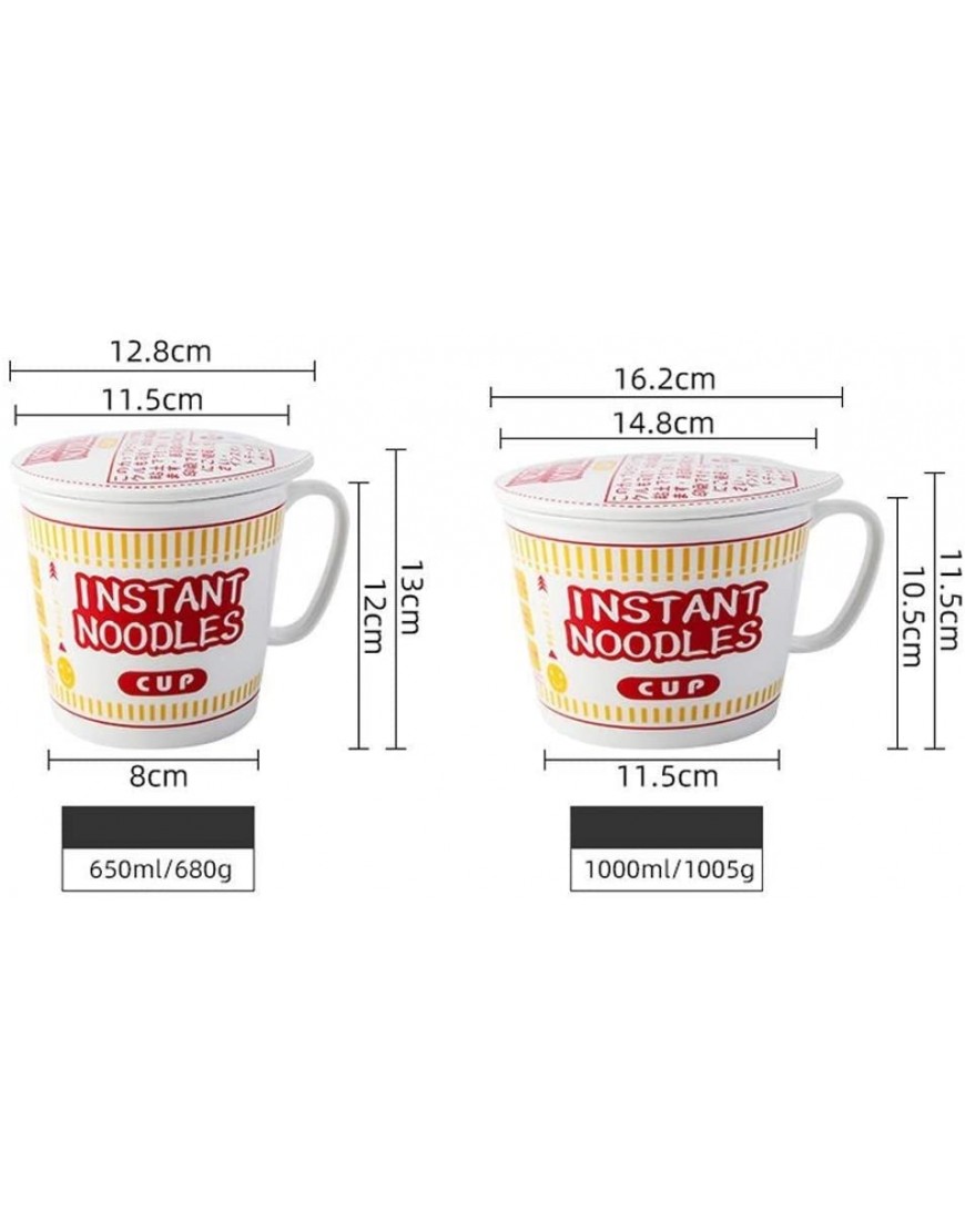 WCS Bowl Japanese Creative Ceramic Instant Noodle Bowl Single Student Dormitory with Lid Deep Soup Bowl Household Cereal Bowl Simple Tableware Size : M