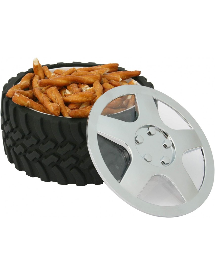 WRENCHWARE – Knobby Tread Rubberized Tire Bowl the perfect gifts for men who have everything. Great Motorhead Gifts NASCAR Gift Ideas and makes a fun office Candy dish Popcorn bowl and ice cream bowl. Great gift for a man cave or workshop.