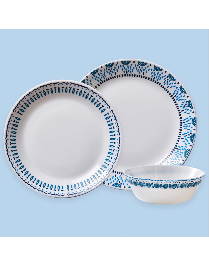 Corelle Everyday Expressions Azure Medallion 12-pc Dinnerware Set Service for 4 Vary Multi
