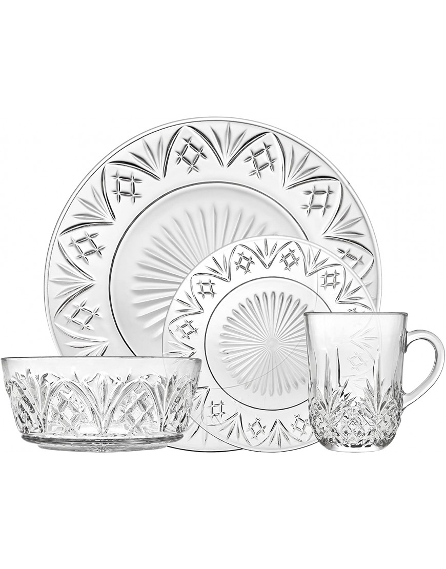 Godinger Dublin Dinnerware Set Includes Dinner Plates Dessert Plates Bowls and Mugs Set of 16