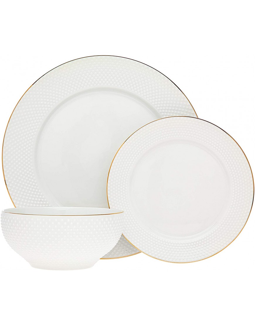 Gold Trimmed 18-Piece Dinnerware Set Coquille by Godinger Service for 6