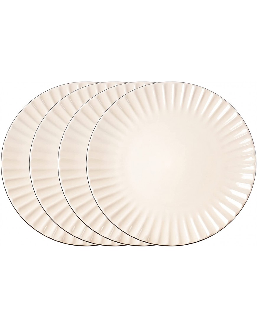 HomeVss Osita Strip Stoneware 20pc Dinnerware Set Cream