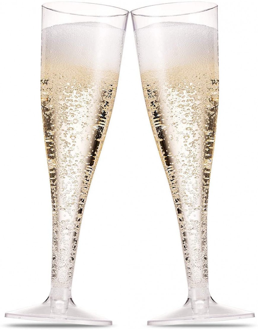 100 Pack Plastic Champagne Flutes 5 Oz Clear Plastic Toasting Glasses Disposable Wedding Thanksgiving Party Cocktail Cups