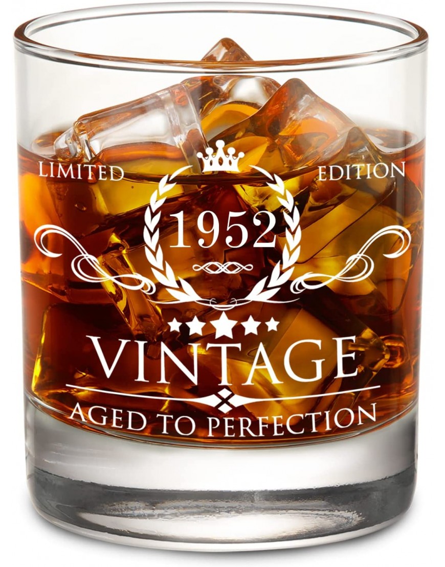 AOZITA 70th Birthday Gifts for Men 70th Birthday Decorations for Men Party Supplies 70th Bday Gifts Ideas for Him Dad Husband Friends 11oz Whiskey Glass