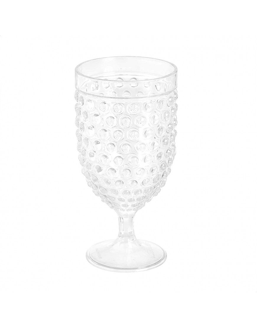 Basics Tritan Hobnail Texture Footed Iced Tea Glasses 17-Ounce,Plastic Set of 4