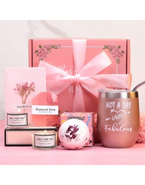 Birthday Gifts For Women-Relaxing Spa Gift Box Basket For Her Mom Sister Best Friend Unique Happy Birthday Bath Set Gift Ideas -Best Birthday Gift Boxes For Women