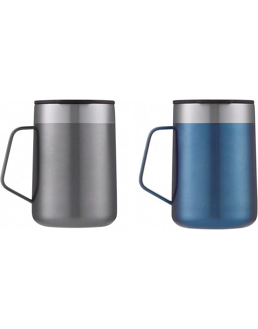 Contigo Stainless Steel Vacuum-Insulated Mug with Handle and Splash-Proof Lid 14 oz Sake & Blue Corn