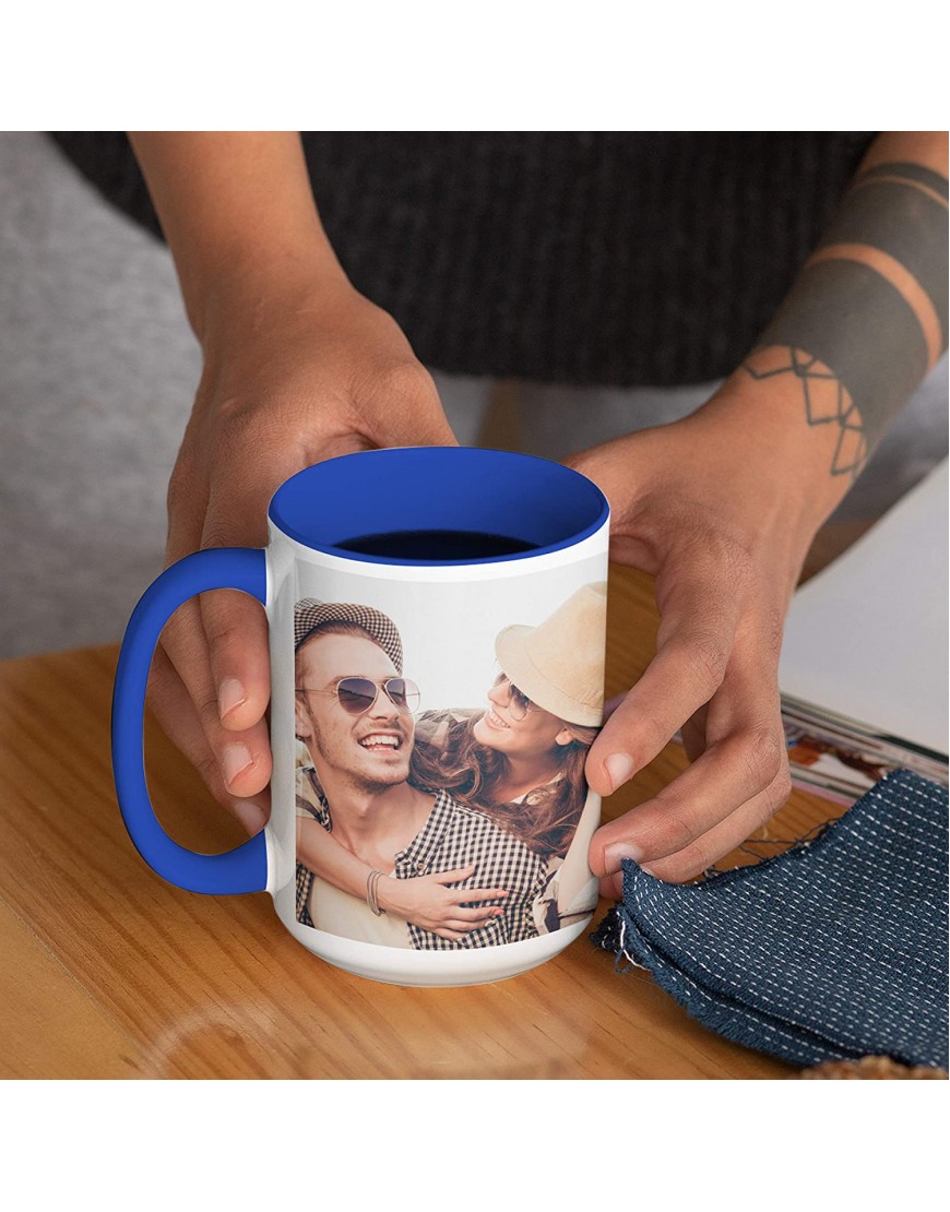 Custom Photo Coffee Mugs 15 oz Personalized Mugs w Picture Text Name Personalized Gifts for V Day Boyfriend Girlfriend Office Christmas Gifts Custom Mugs with Pictures Taza Personalizadas