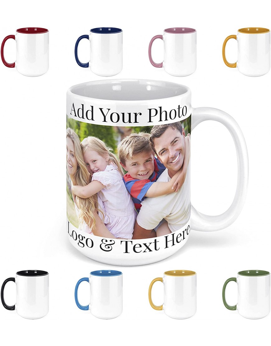 Custom Photo Coffee Mugs 15 oz Personalized Mugs w  Picture Text Name Personalized Gifts for V Day Boyfriend Girlfriend Office Christmas Gifts Custom Mugs with Pictures Taza Personalizadas