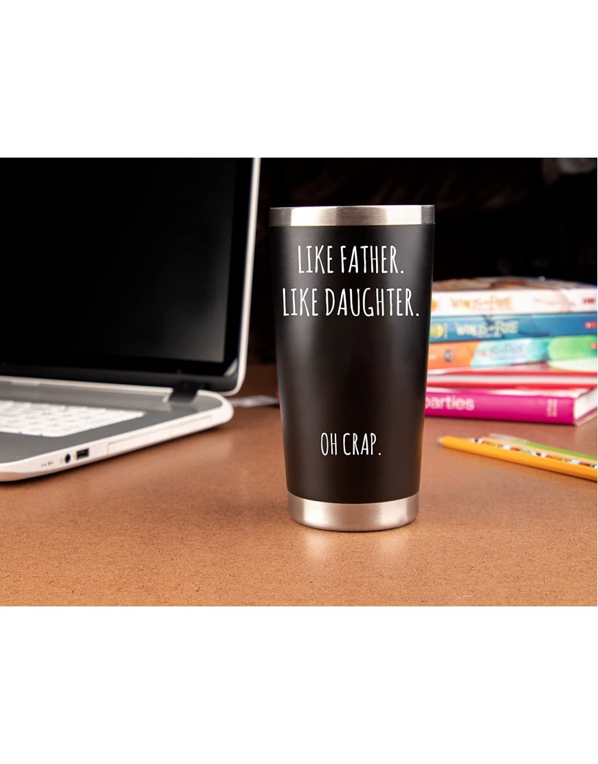Dad Gifts from Daughter Like Father Like Daughter 20oz Coffee Travel Tumbler Mug Funny Gift Idea for Dad Fathers Day Him Unique Best Birthday Presents