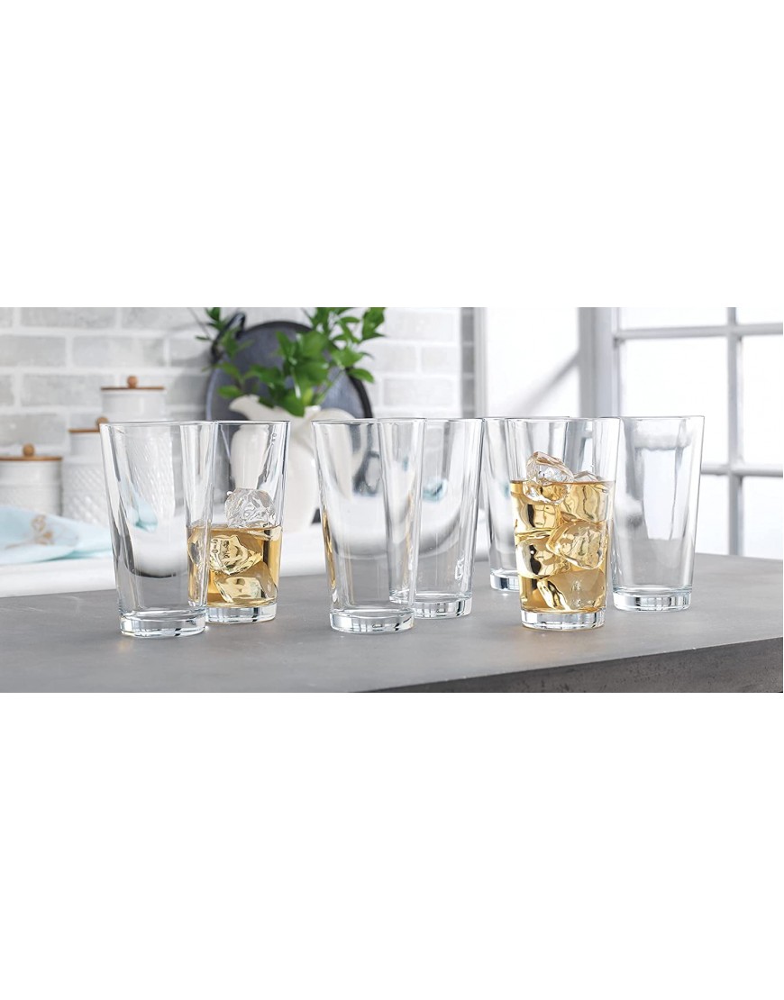 Drinking Glasses Set Of 10 Highball Glass Cups 17 Oz. – By Home Essentials & Beyond – Beer Glasses Water Juice Cocktails Iced Tea Bar Glasses Dishwasher Safe.
