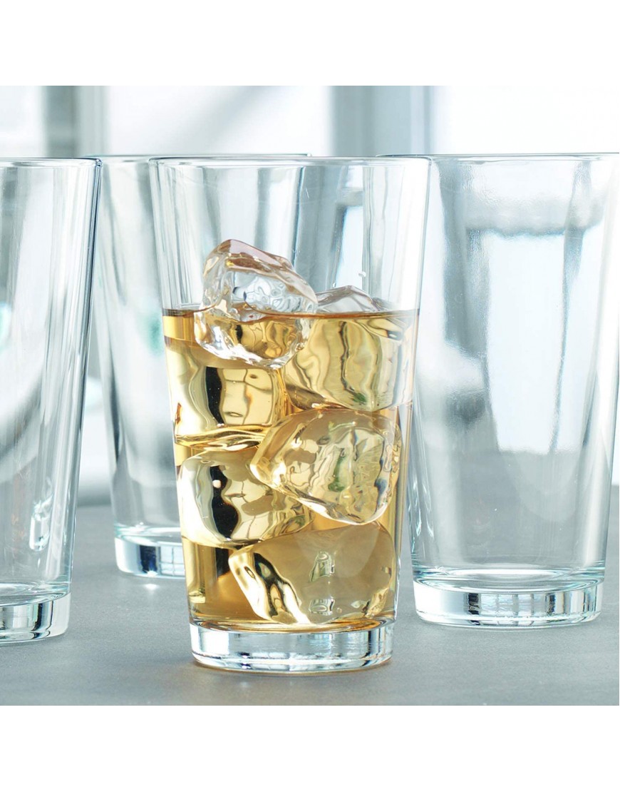 Drinking Glasses Set of 10 Highball Glass Cups 17oz. Dishwasher Safe Cocktail glasses Clear Heavy Base Tall Beer Glasses Water Glasses Bar Glass Wine Juice Iced Tea Cordial Glasses.