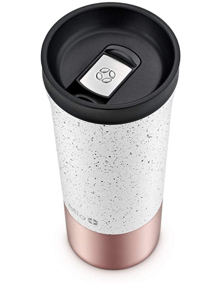Ello Miri Vacuum Insulated Stainless Steel Travel Coffee Mug Travel Tea Mug 16 oz Speckle Rosegold