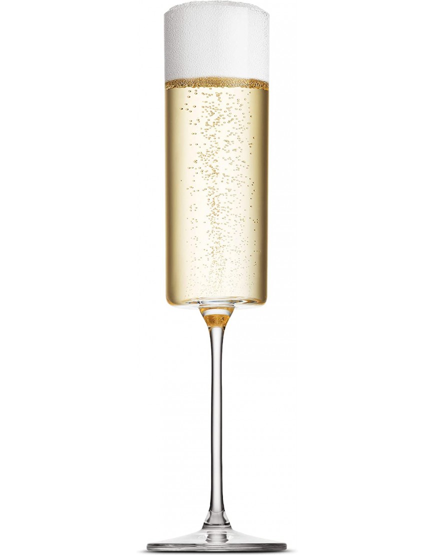 Luxurious Glass Champagne Flutes [4 Pack] 6-Ounce Champagne Glasses 4pc Set 100% No-Lead Premium Square Edge Blown Glass Prosecco Wine Glass Flutes Stemmed Wine Flutes for Sauvignon Blanc Muscat etc