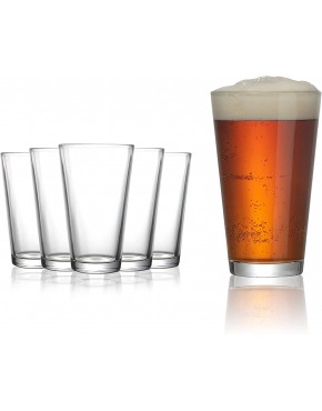 Modvera Drinkware Beer Pint Glass 16 Ounce | Versatile Cocktail Shaker Beer Glass | Perfect for the Pub Home Bar or Everyday Use | Ultra Clear Strong Rim Tempered Mixing Beer Glass | Set of 6