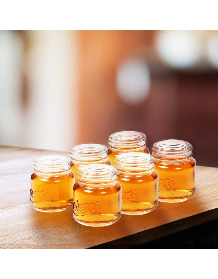 Protocol Mason Jar Shot Glasses | Set of 6 | 2 Oz | Dishwasher Safe Drinking Glasses| Perfect for home bar man cave or she shed | Great stocking stuffer party favor or gift