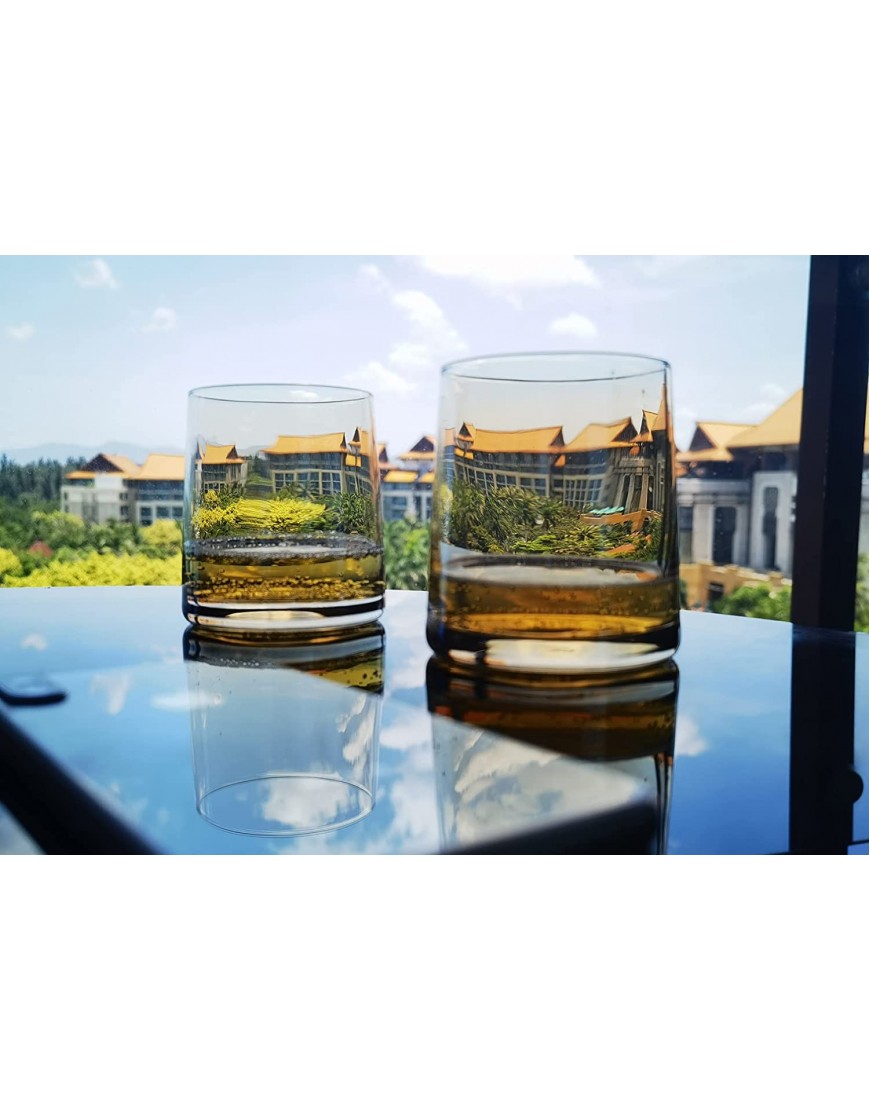 【Seudbily】Whiskey Glasses Bar drinking glasses Borosilicate Glass,9 oz set of 2 Cocktail Glasses Juice Glasses Whisky Tumblers Old Fashioned Scotch Glasses for Bourbon & Rock -Amber…