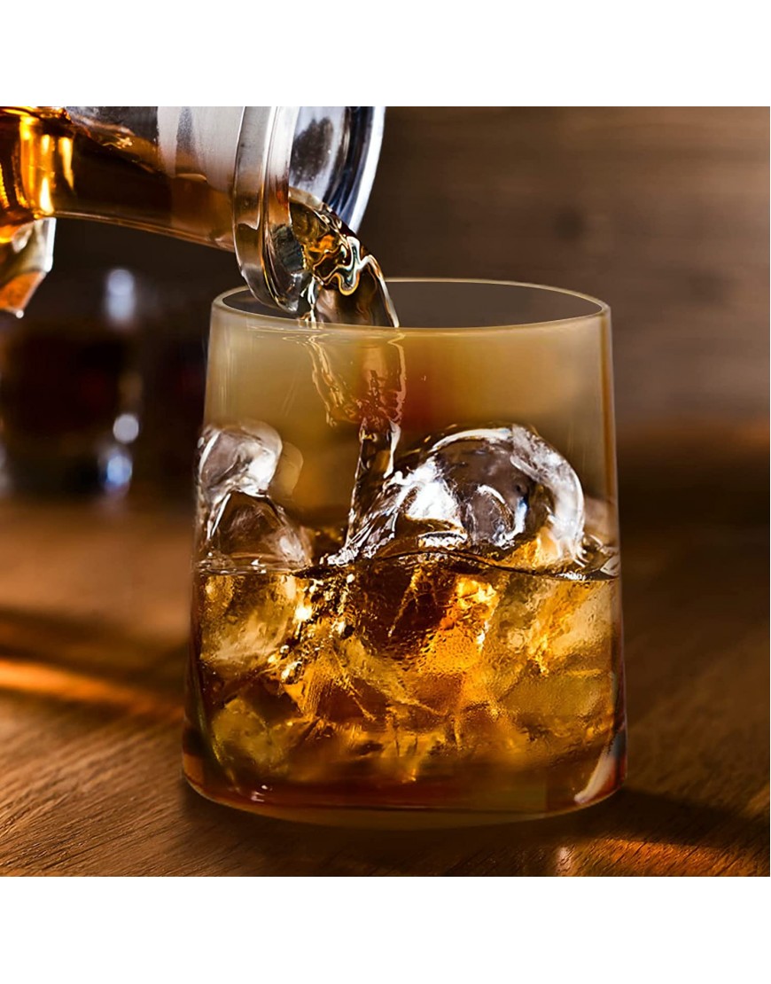 【Seudbily】Whiskey Glasses Bar drinking glasses Borosilicate Glass,9 oz set of 2 Cocktail Glasses  Juice Glasses Whisky Tumblers Old Fashioned Scotch Glasses for Bourbon & Rock -Amber…