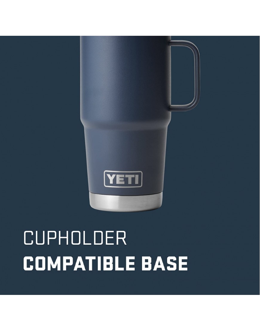 YETI Rambler 20 oz Travel Mug Stainless Steel Vacuum Insulated with Stronghold Lid Navy