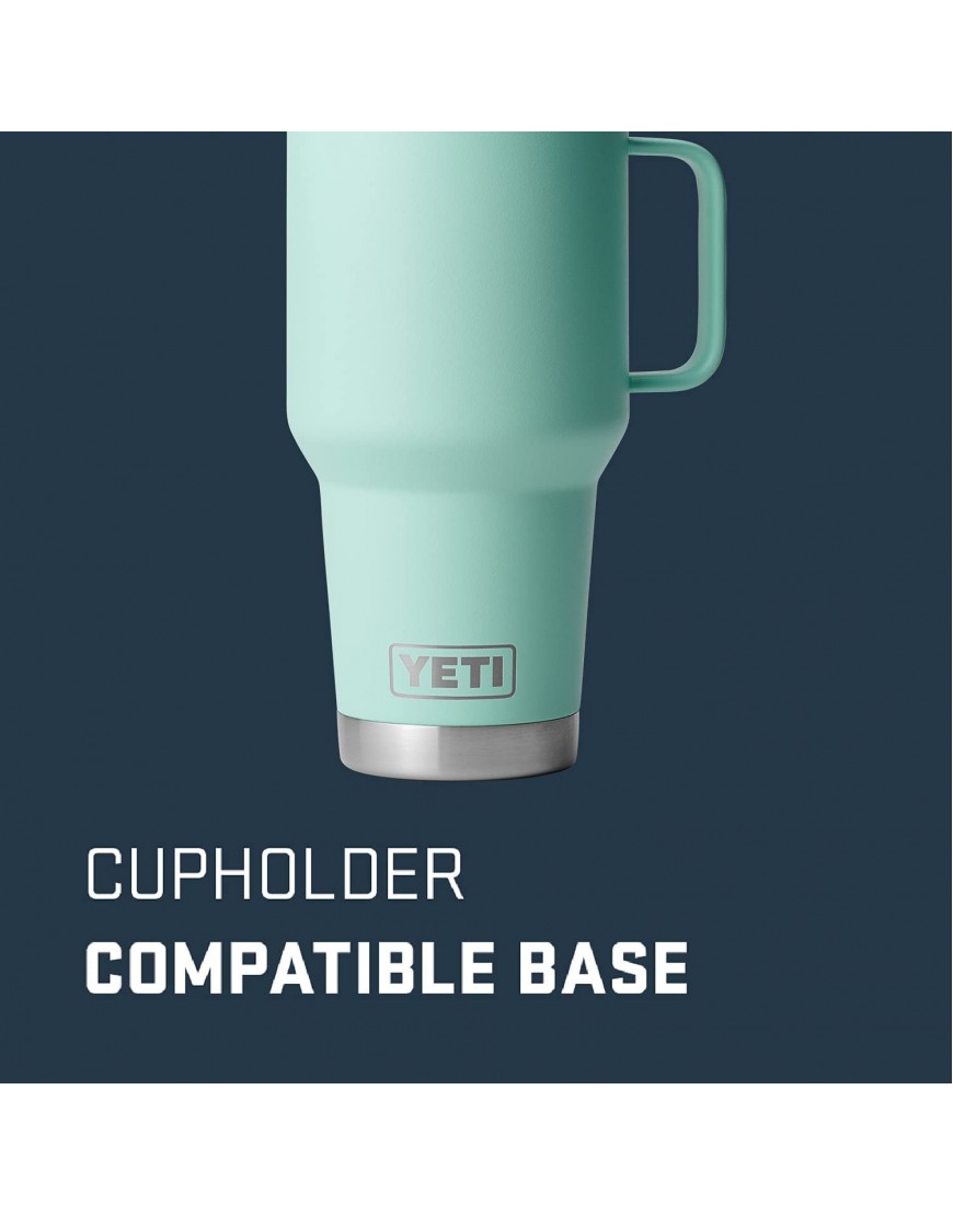 YETI Rambler 30 oz Travel Mug Stainless Steel Vacuum Insulated with Stronghold Lid Seafoam