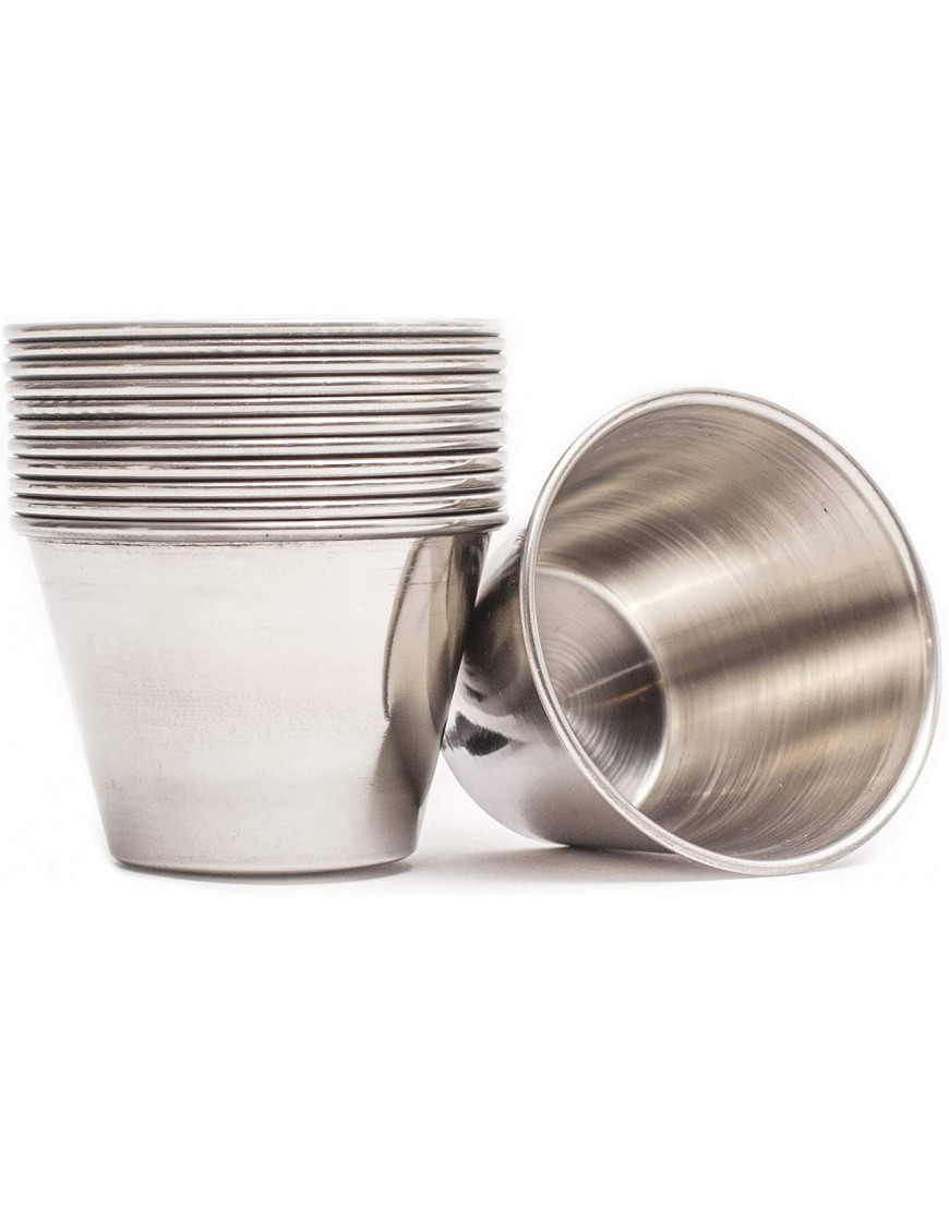 ehomeA2Z Ramekin Stainless Steel Condiment Sauce Cups Au Jus Commercial Grade 12 Pack 12 2.5 oz