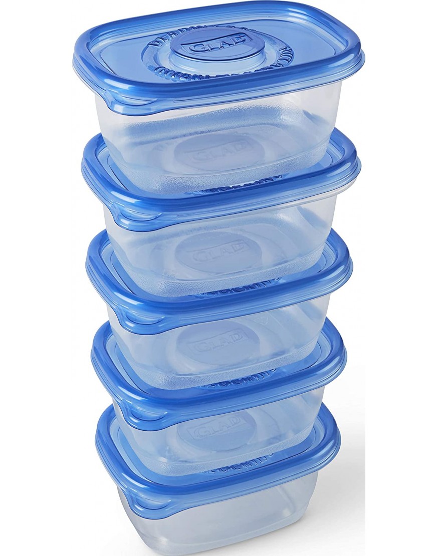 GladWare Soup & Salad Food Storage Containers for Everyday Use | Medium Rectangle Containers for Food Storage | Containers Hold up to 24 Ounces of Food 5 Count Set