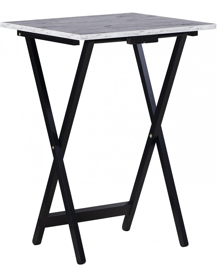 Linon Tray Table Set 15.75D x 18.9W x 26.38H White