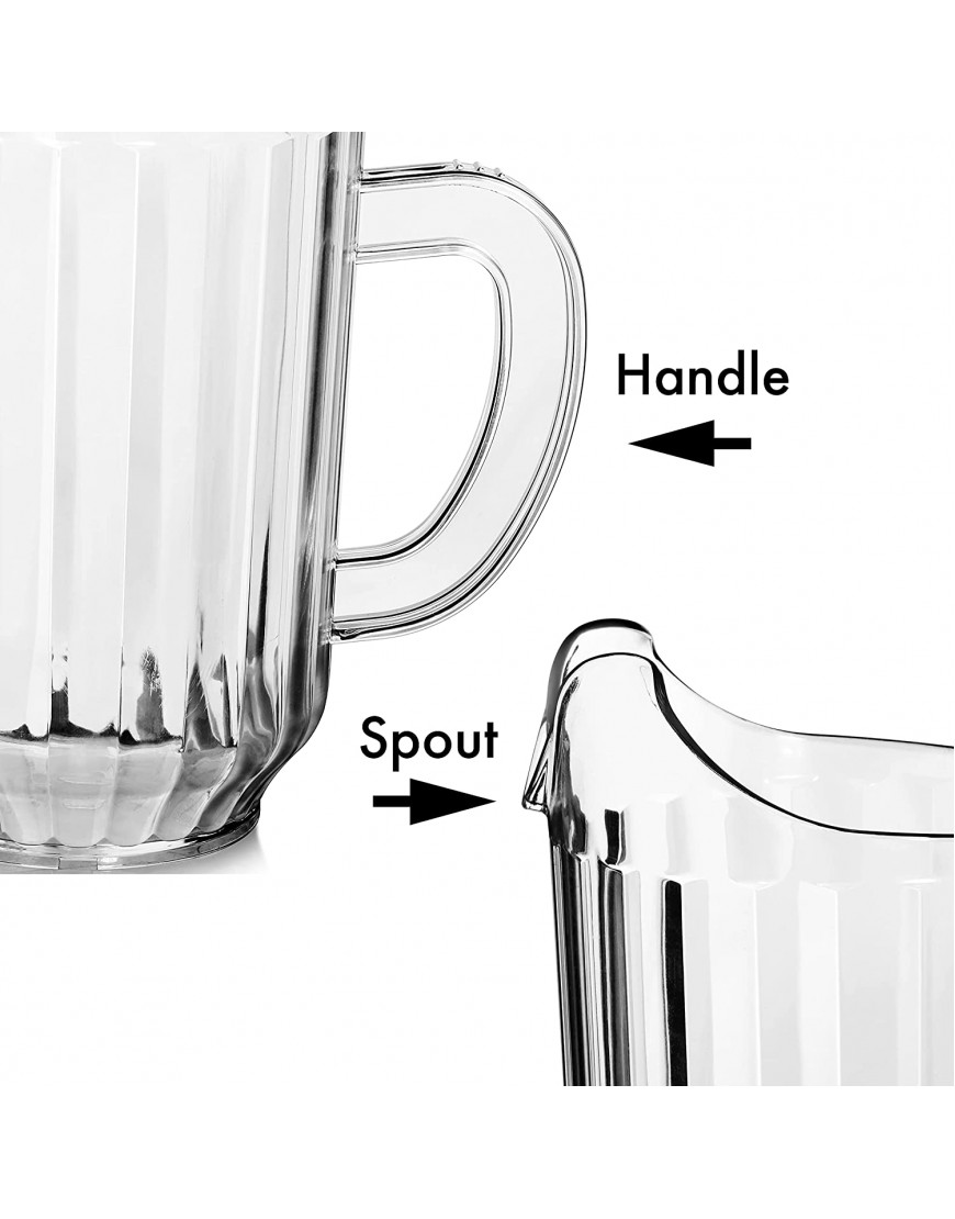 New Star Foodservice 1028041 Restaurant-Grade Break-Resistant Pitcher 60 oz Clear Made in USA with BPA FREE Tritan Material