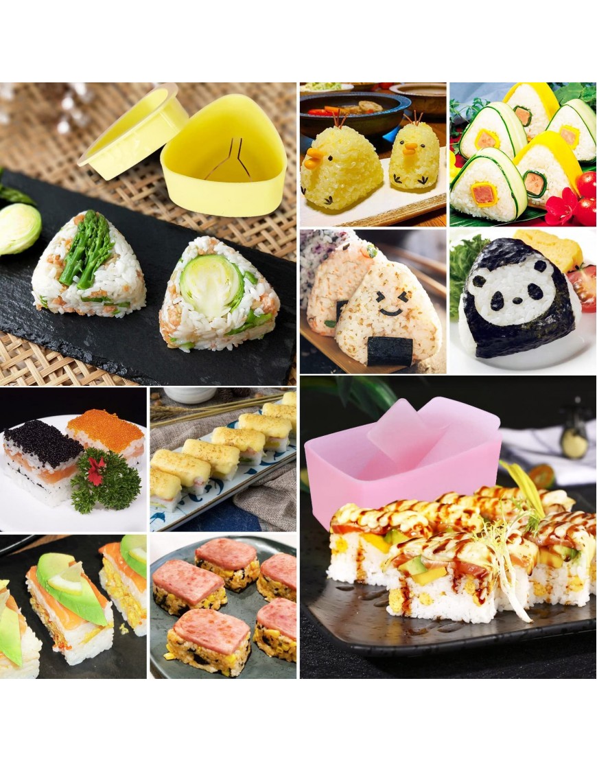 Onigiri Mold 3 Pack Rice Mold Musubi Maker Kit Non Stick Spam Musubi Maker Press Classic Triangle Rice Ball Mold Maker Sushi Mold for Kids Lunch Bento and Home DIY
