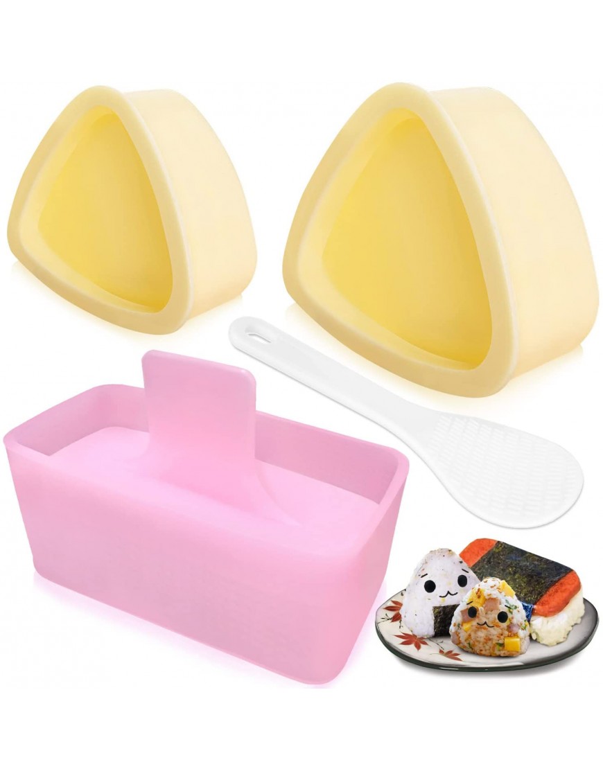 Onigiri Mold 3 Pack Rice Mold Musubi Maker Kit Non Stick Spam Musubi Maker Press Classic Triangle Rice Ball Mold Maker Sushi Mold for Kids Lunch Bento and Home DIY