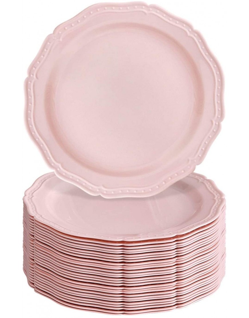 PLASTIC PLATES DISPOSABLE | 20 Baby Shower Plates | French CountrySide Collection | 10.25” | Pink