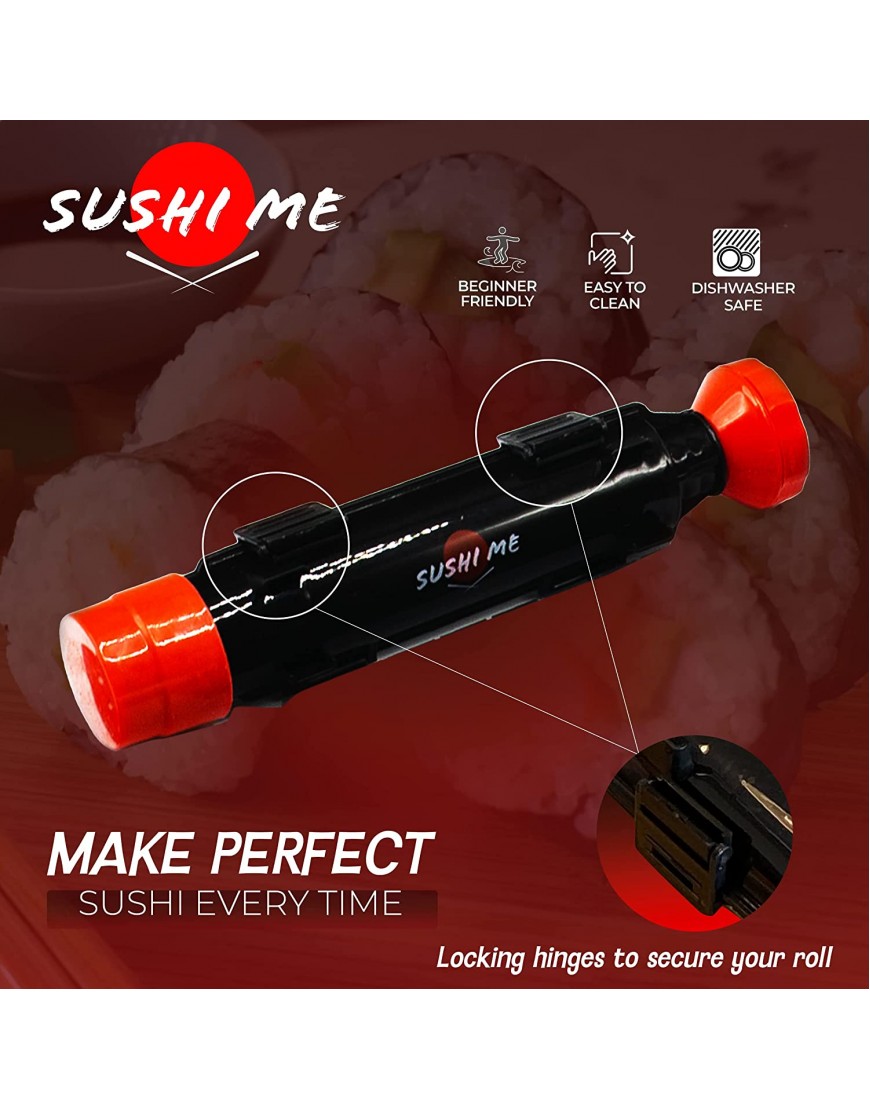 Sushi Making Kit for Beginners DIY Sushi Maker Kit Sushi Kit For Home Includes Sushi Roller Sushi Bazooka Kit Avocado Slicer Sushi Knife Sushi Bamboo Rolling Mat Chopsticks Pack Reusable