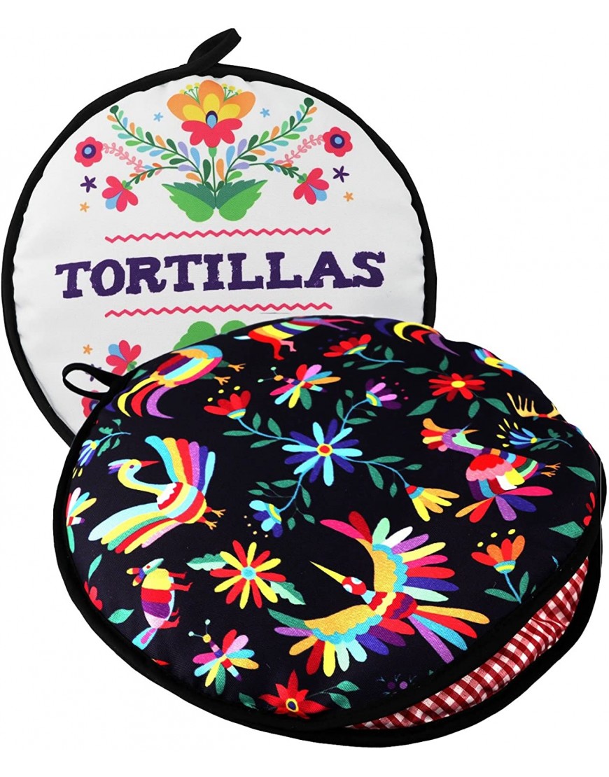 TWO SIDED!Tortilla Warmer Size 11” Insulated and Microwaveable Fabric Pouch Keeps Them Warm for up to One Hour! Perfect Holder for Corn & Flour For All Occasions!