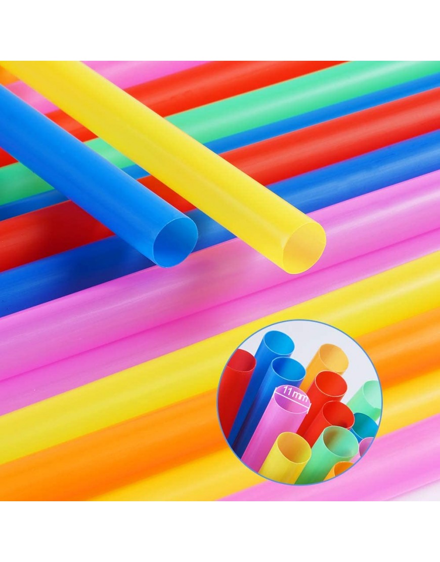 100 Pcs Jumbo Smoothie Straws,Colorful Disposable Wide-mouthed Large Straw.