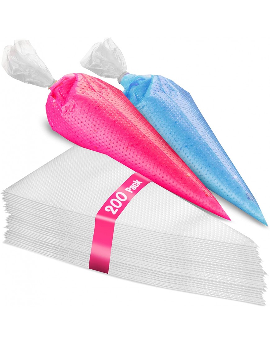 200 Pieces Anti Burst Piping Bags 12 Inch | Pastry Bags | Icing Piping Bags | Tipless Piping Bags | Icing Bags | Frosting Bags | Piping Bag