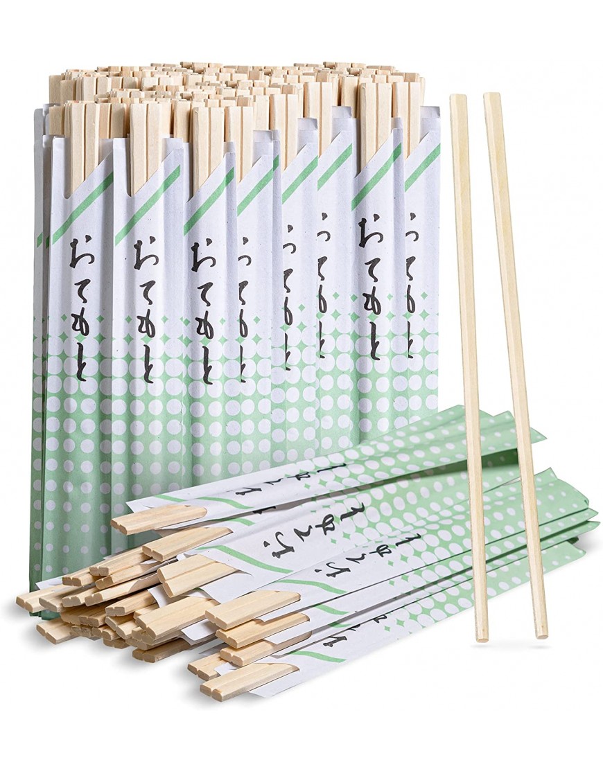 50 Pairs Wooden Chopsticks | Chopstick | Sturdy Smooth Finish Chop Sticks | Individually Wrapped Wooden Chopsticks Disposable